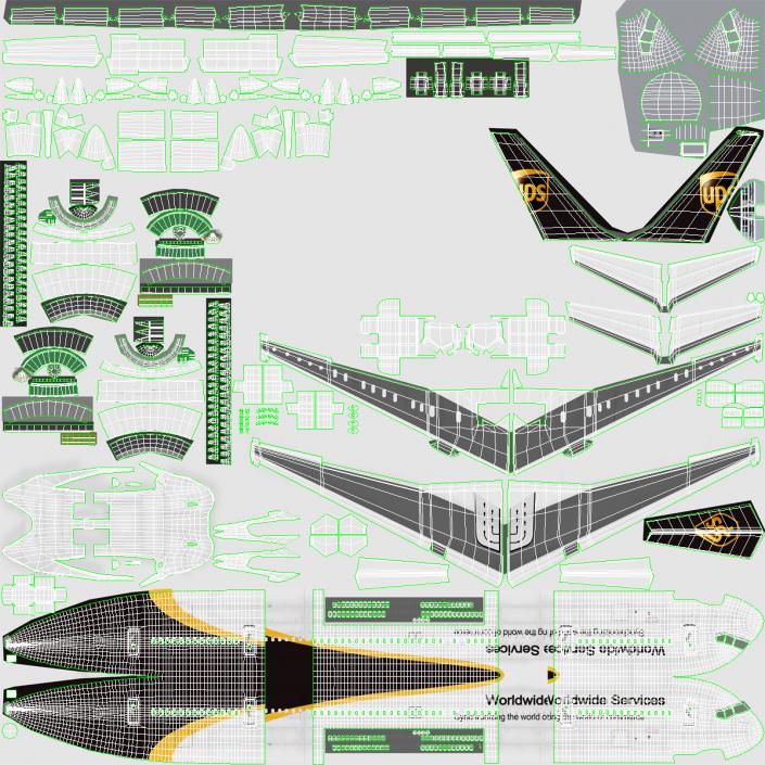 Boeing 757-200 UPS Airlines Rigged 3D model