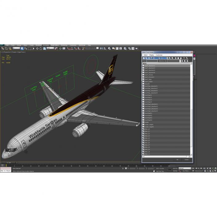 Boeing 757-200 UPS Airlines Rigged 3D model