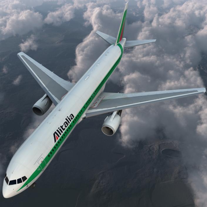 3D model Boeing 767-300 Alitalia Rigged