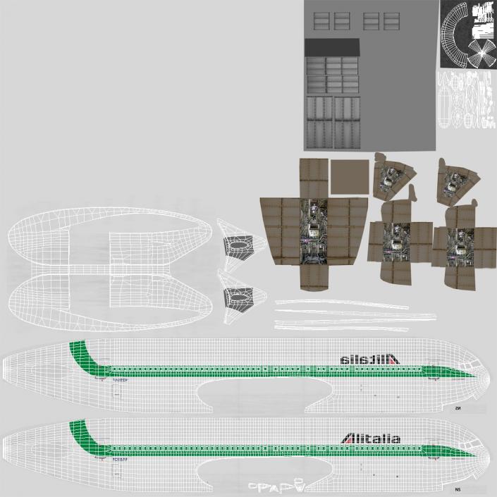 3D model Boeing 767-300 Alitalia Rigged