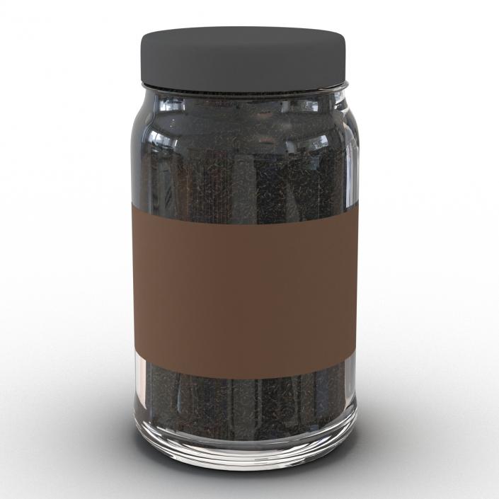 Green Tea In Glass Jar 2 3D model