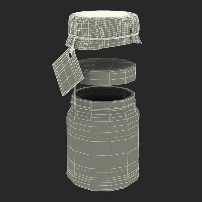 Green Tea In Glass Jar 3 3D model