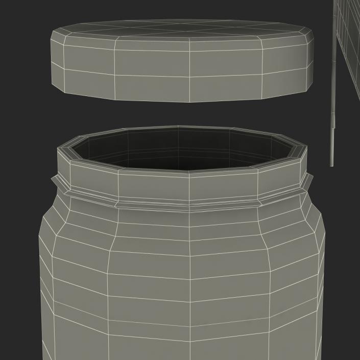 Green Tea In Glass Jar 3 3D model