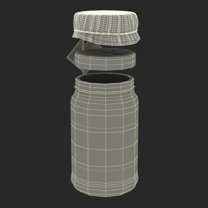 Green Tea In Glass Jar 2 3D model