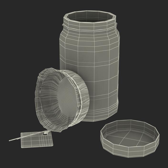 Green Tea In Glass Jar 2 3D model