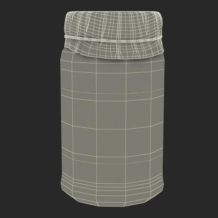 Green Tea In Glass Jar 2 3D model