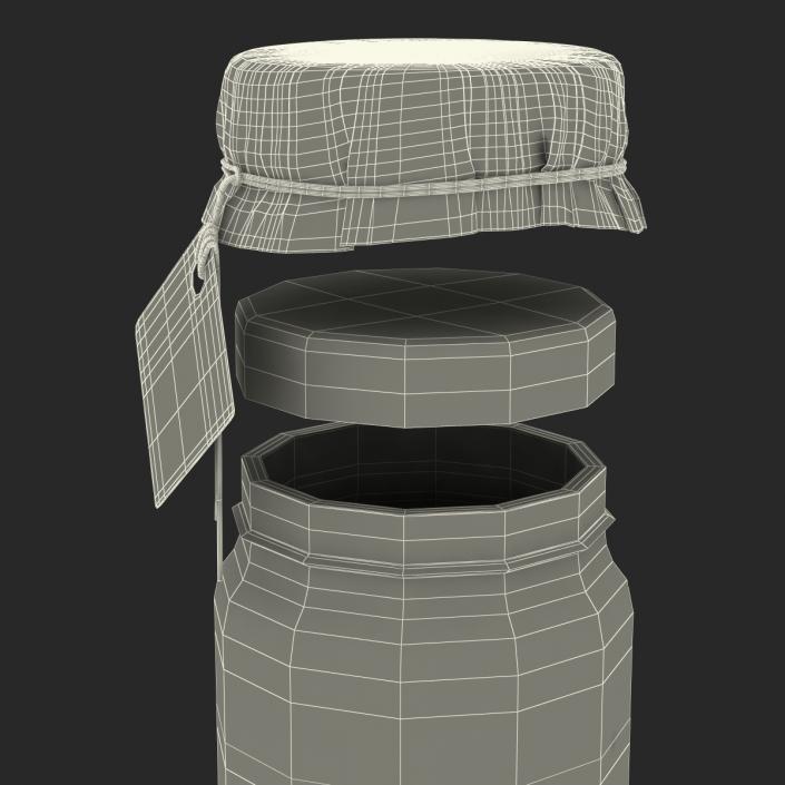 Green Tea In Glass Jar 2 3D model