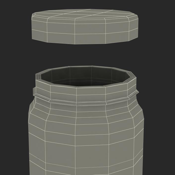 Green Tea In Glass Jar 2 3D model