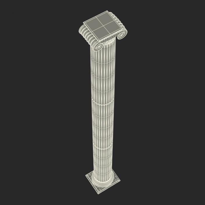 3D Ionic Column Greco Roman 3