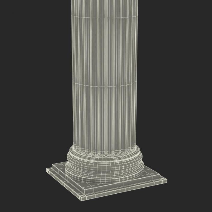 3D Ionic Column Greco Roman 3