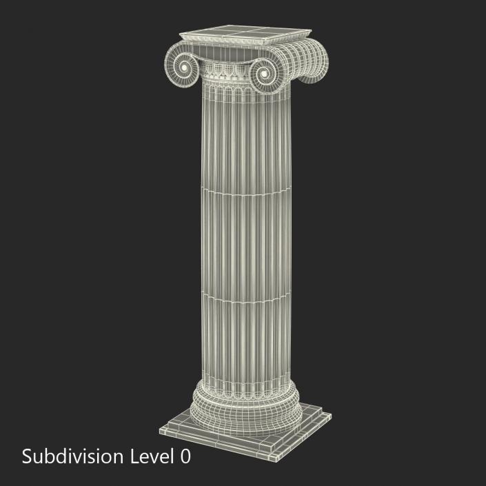 3D Ionic Column Greco Roman 2