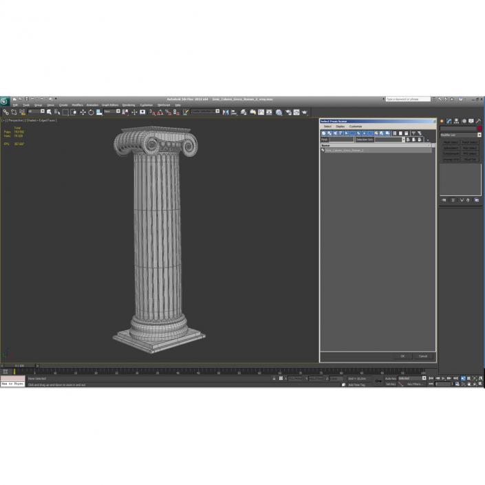 3D Ionic Column Greco Roman 2