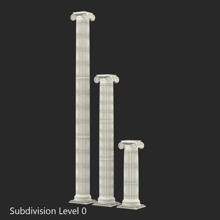 3D Ionic Column Greco Roman Set model