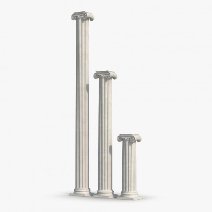 3D Ionic Column Greco Roman Set model