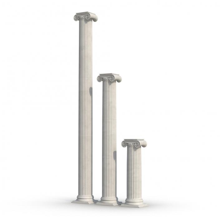 3D Ionic Column Greco Roman Set model