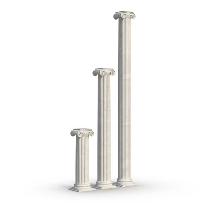 3D Ionic Column Greco Roman Set model