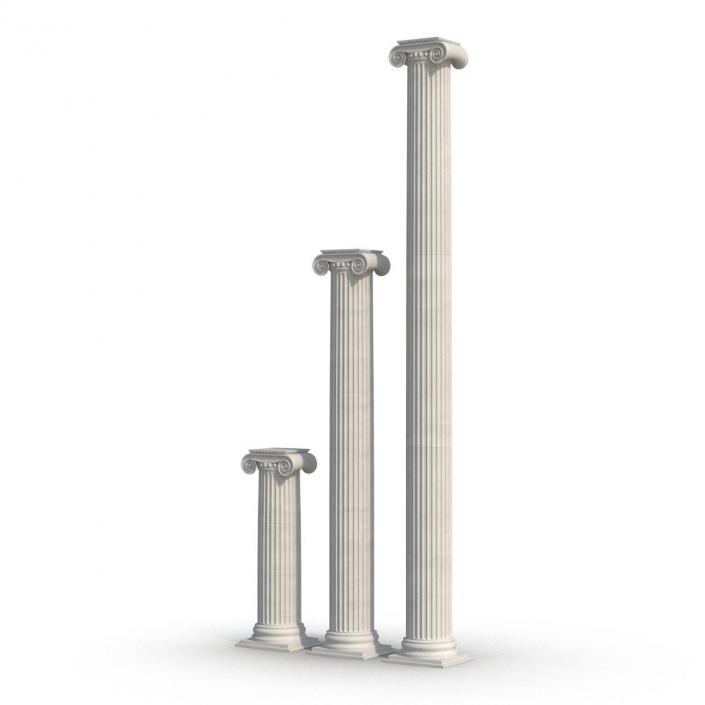 3D Ionic Column Greco Roman Set model