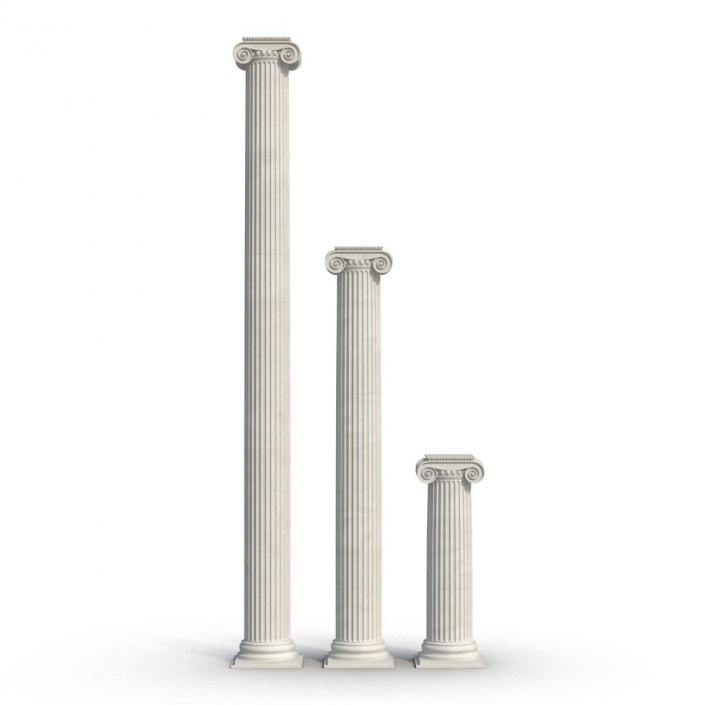 3D Ionic Column Greco Roman Set model