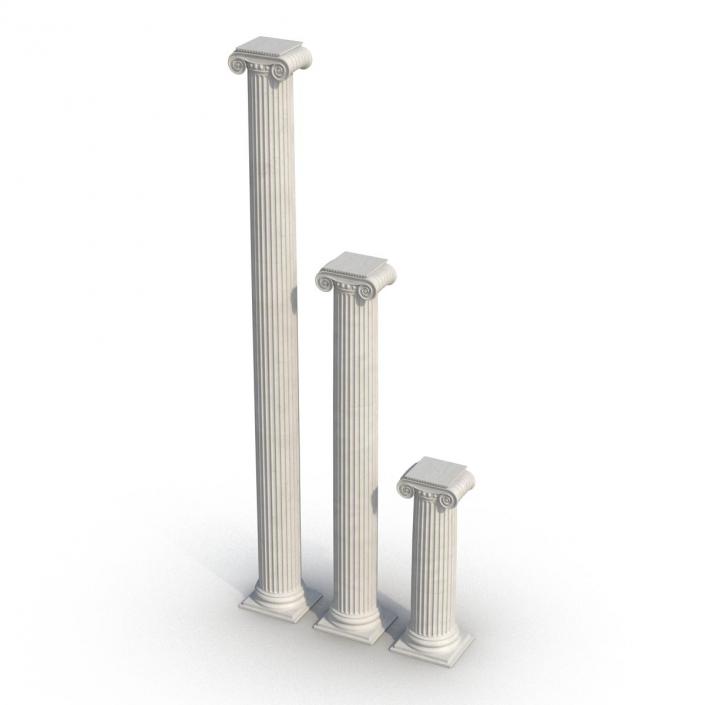 3D Ionic Column Greco Roman Set model