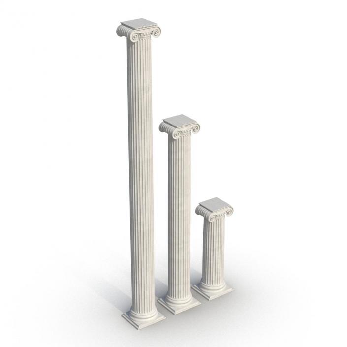 3D Ionic Column Greco Roman Set model