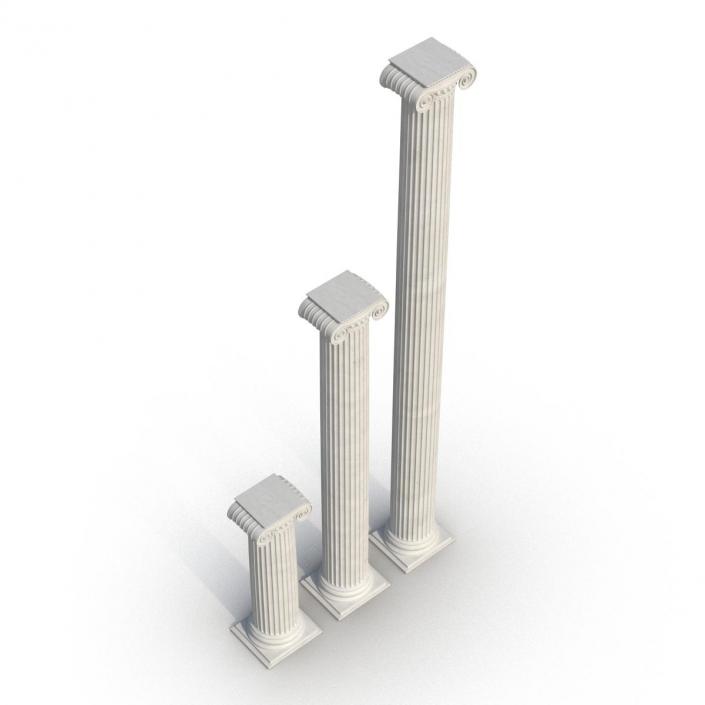 3D Ionic Column Greco Roman Set model