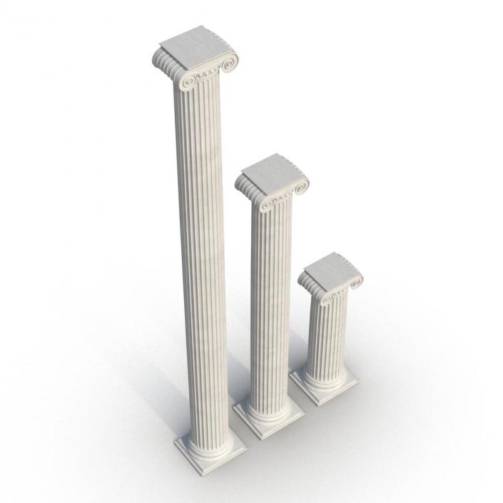 3D Ionic Column Greco Roman Set model