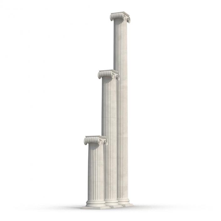 3D Ionic Column Greco Roman Set model