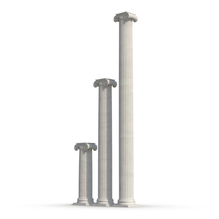 3D Ionic Column Greco Roman Set model