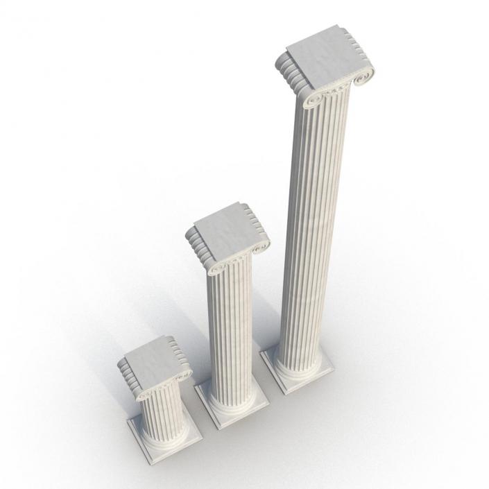 3D Ionic Column Greco Roman Set model