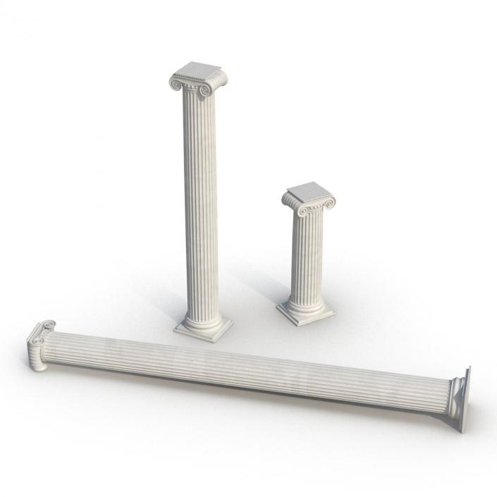 3D Ionic Column Greco Roman Set model