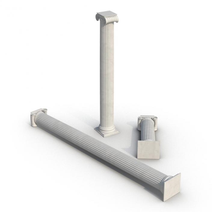 3D Ionic Column Greco Roman Set model