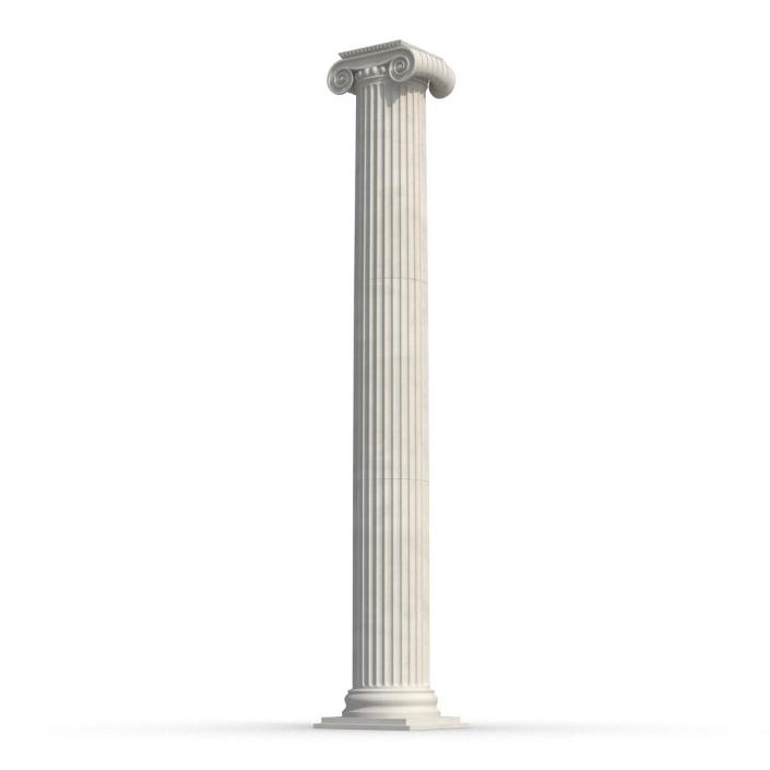 3D Ionic Column Greco Roman Set model