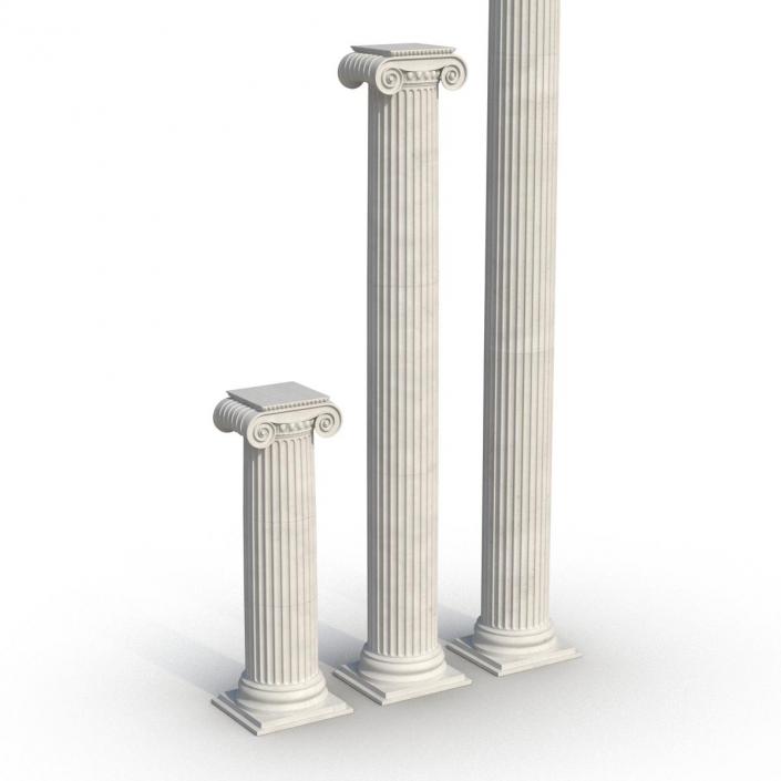 3D Ionic Column Greco Roman Set model