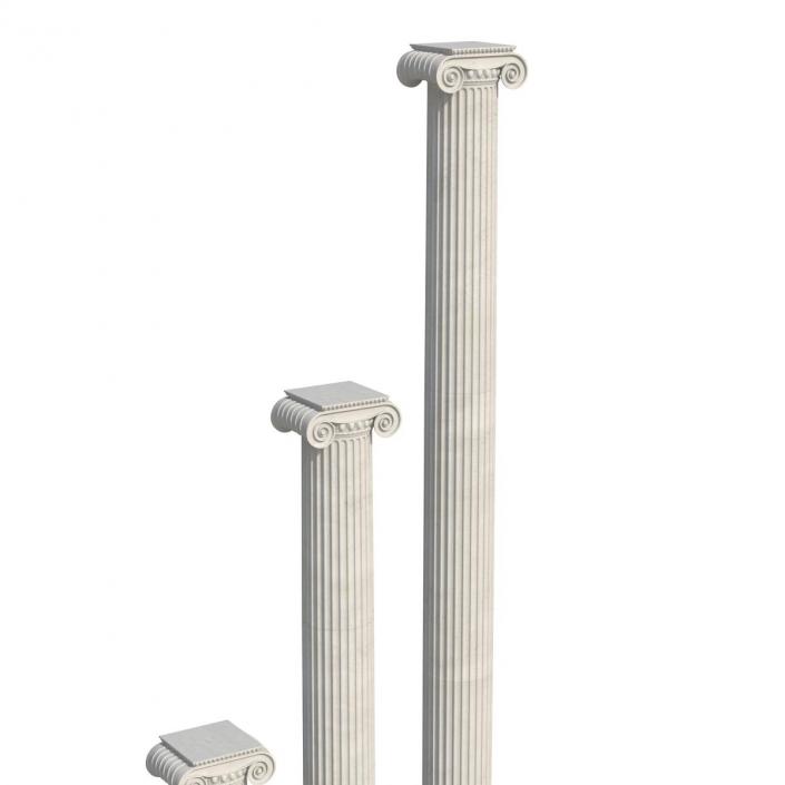 3D Ionic Column Greco Roman Set model