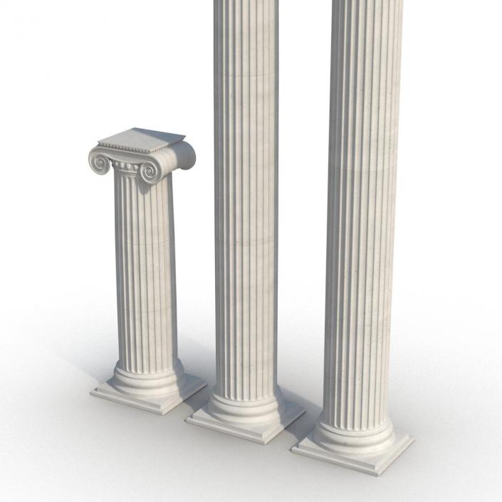 3D Ionic Column Greco Roman Set model