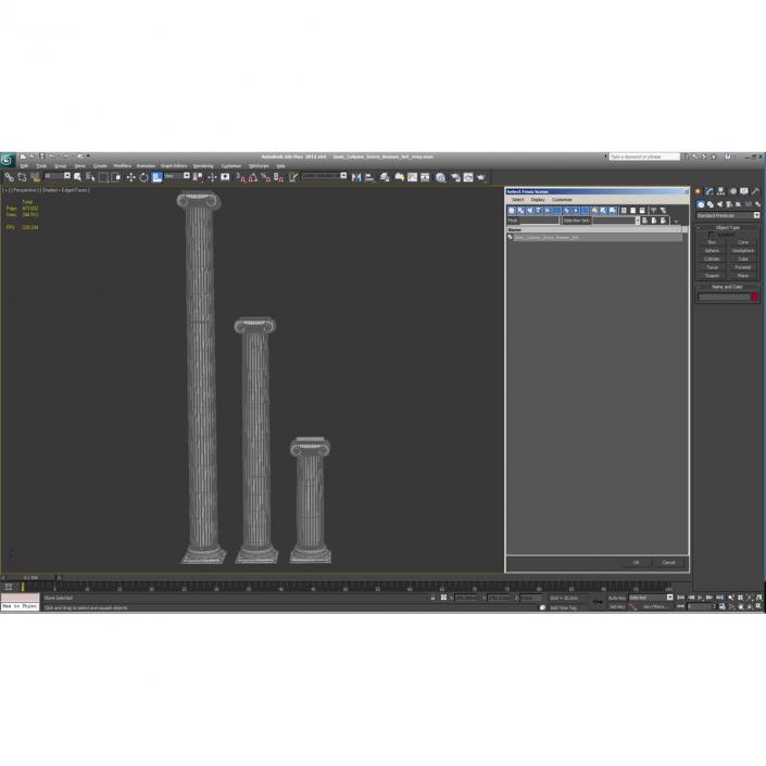 3D Ionic Column Greco Roman Set model