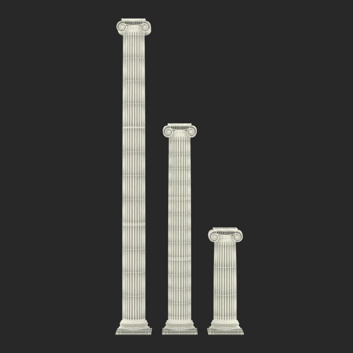 3D Ionic Column Greco Roman Set model