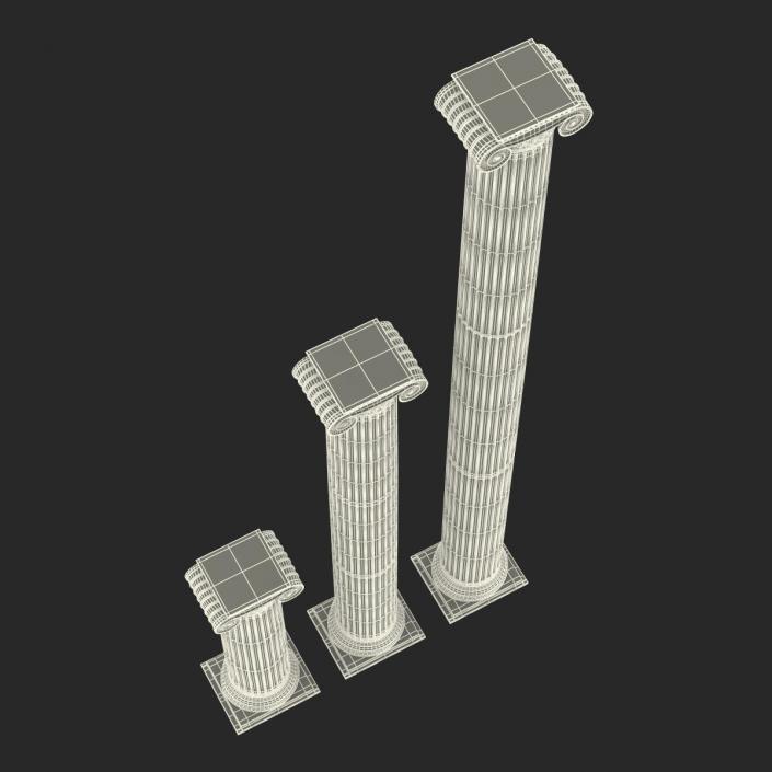 3D Ionic Column Greco Roman Set model