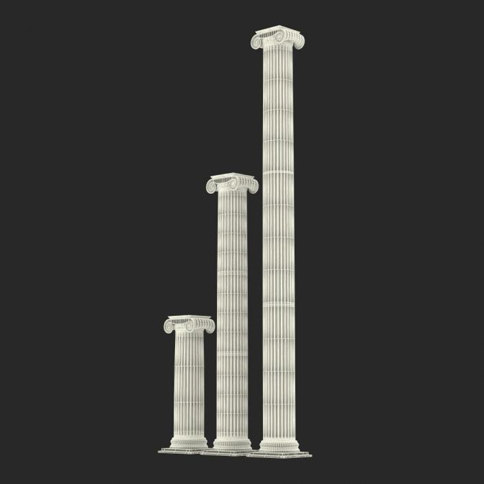 3D Ionic Column Greco Roman Set model