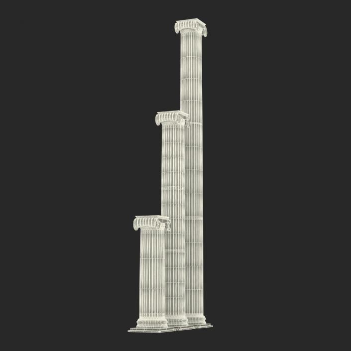 3D Ionic Column Greco Roman Set model