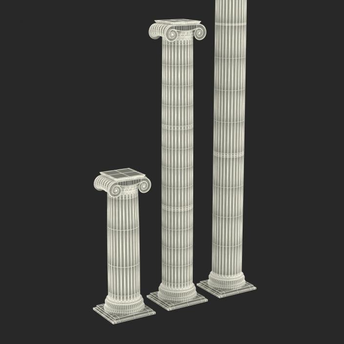 3D Ionic Column Greco Roman Set model