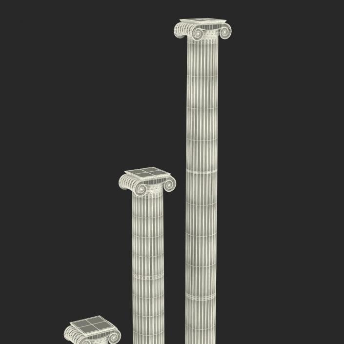 3D Ionic Column Greco Roman Set model