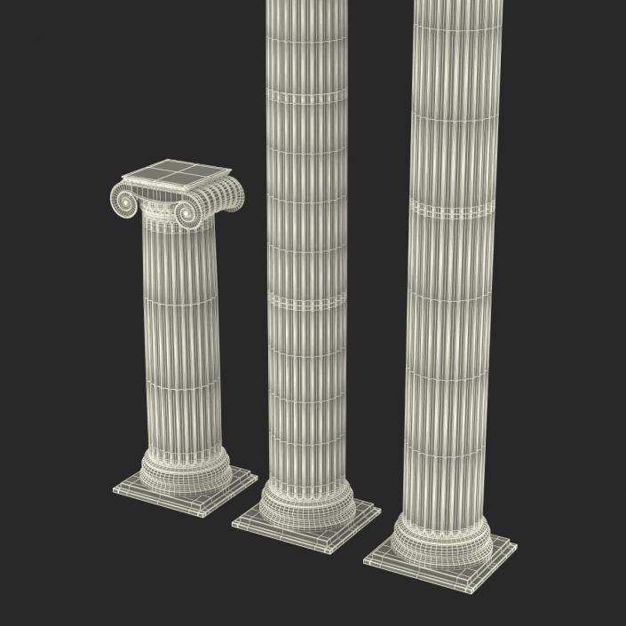 3D Ionic Column Greco Roman Set model