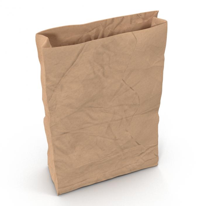 3D Crumpled Fast Food Paper Bag model