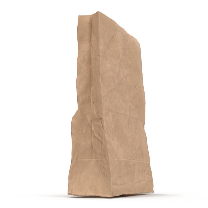 3D Crumpled Fast Food Paper Bag model