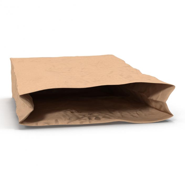 3D Crumpled Fast Food Paper Bag model