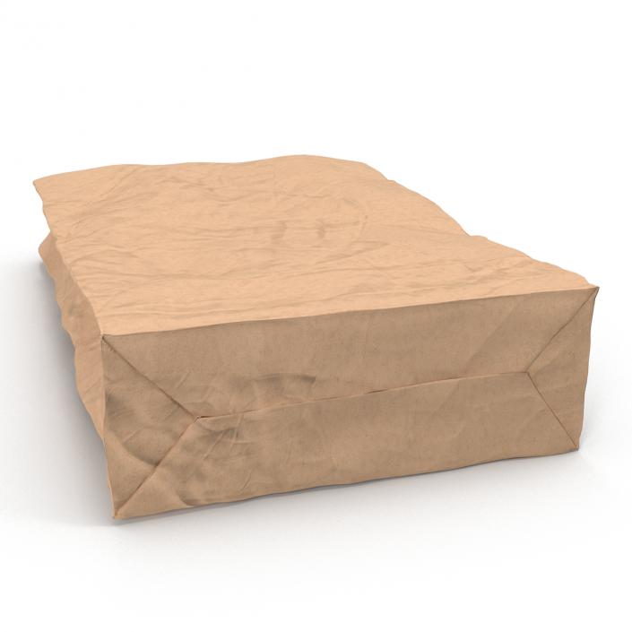 3D Crumpled Fast Food Paper Bag model