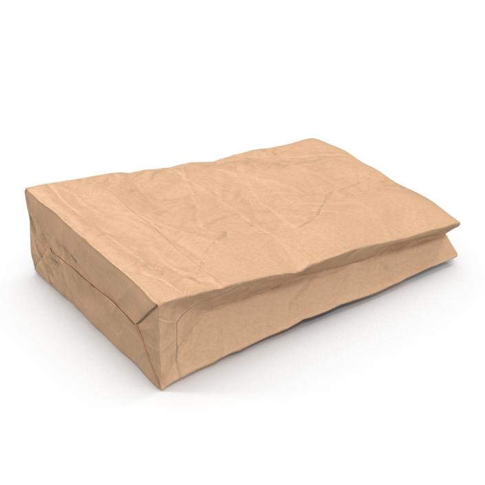 3D Crumpled Fast Food Paper Bag model