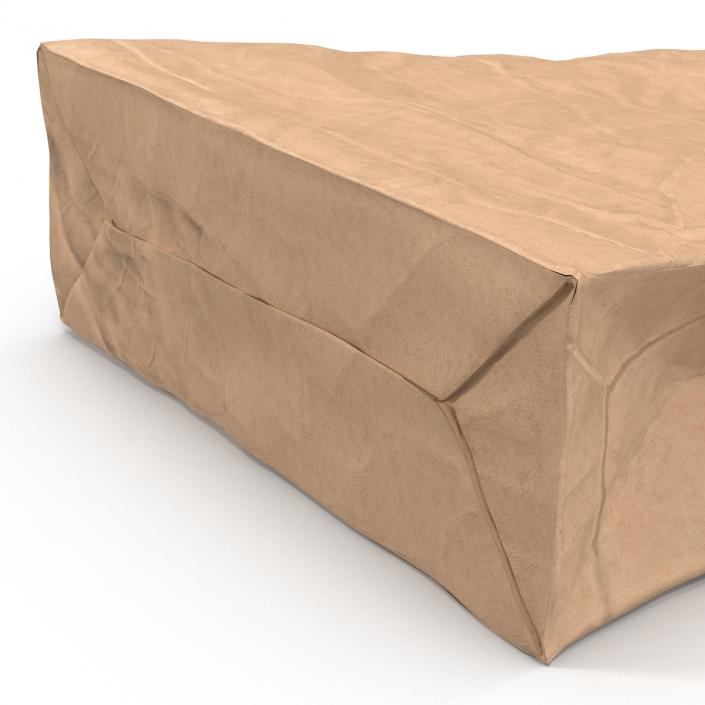 3D Crumpled Fast Food Paper Bag model