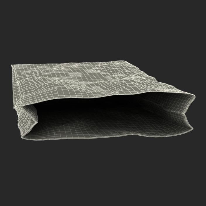 3D Crumpled Fast Food Paper Bag model